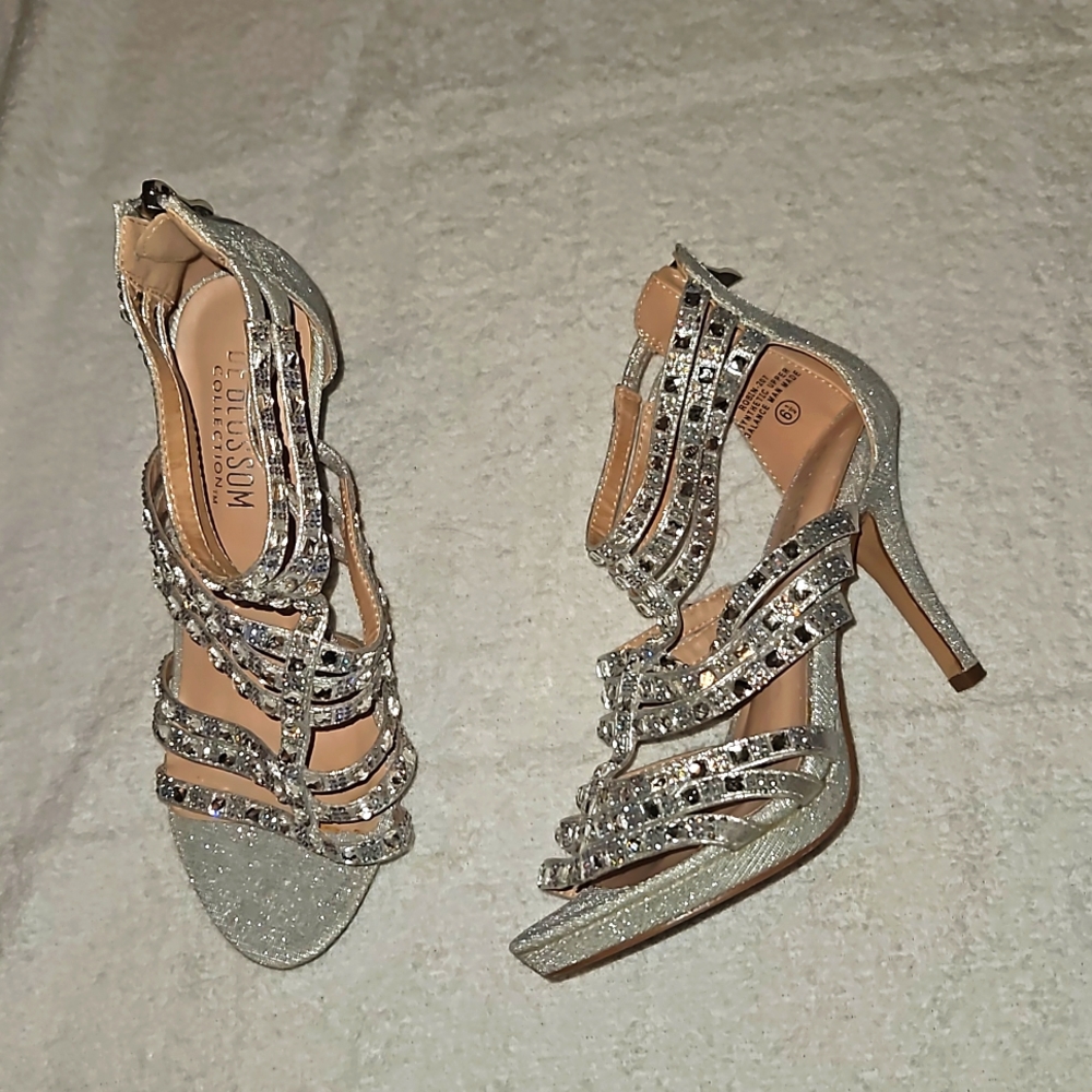 High-heeled flashy shoes